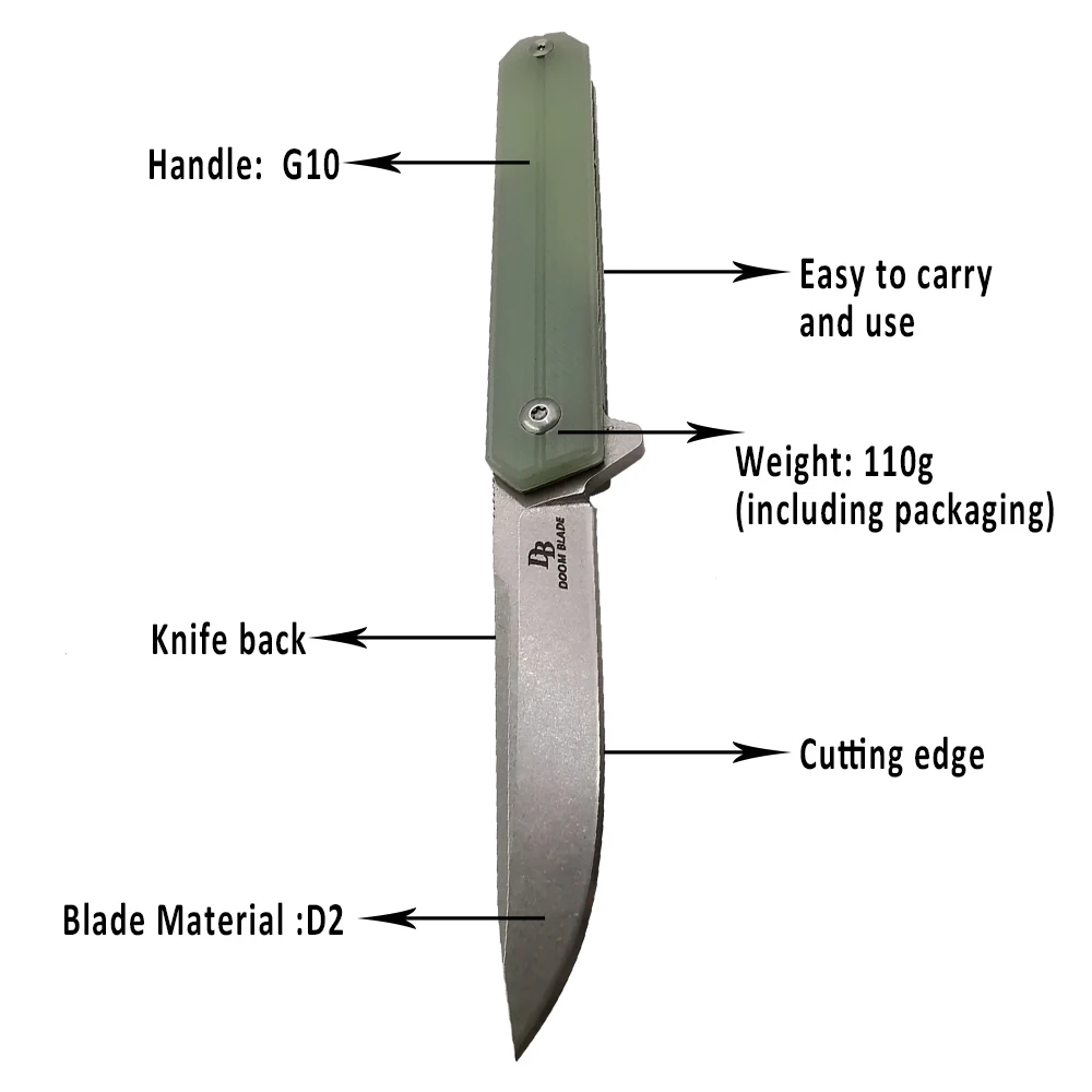 D2 лезвие шарикоподшипник черный складной нож G10 Ручка для отдыха на природе карманный нож Охота Рыбалка EDC ручные инструменты