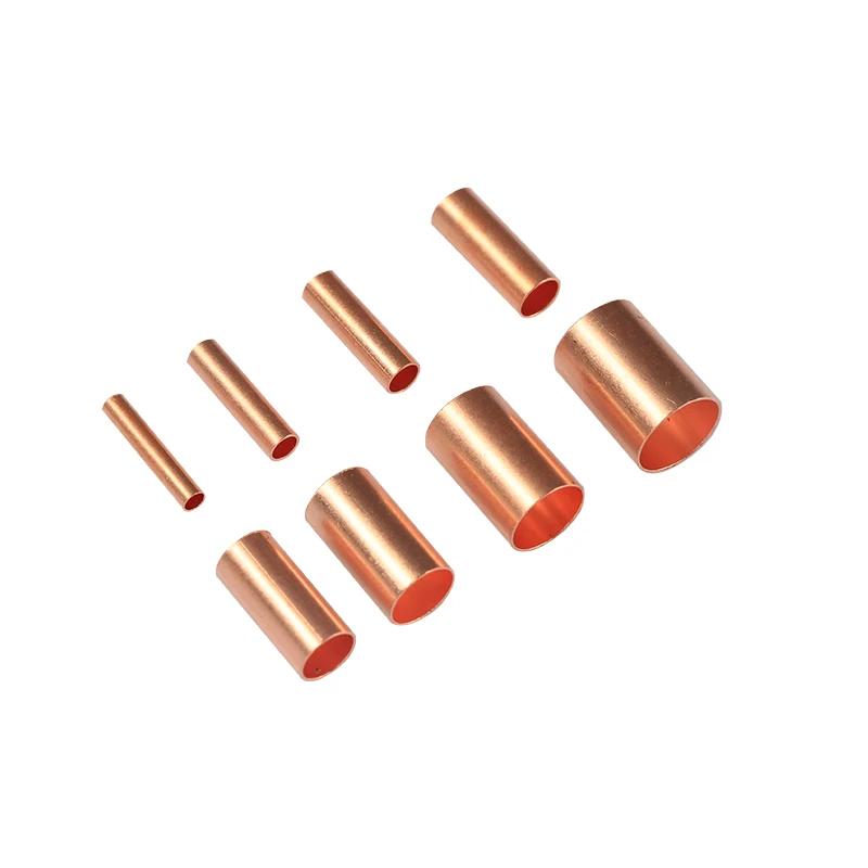 230Pcs Cold Pressed Copper Connecting Pipe Wire Joint Small Copper Tube Intermediate Joint Direct Connection Pressure Pipe