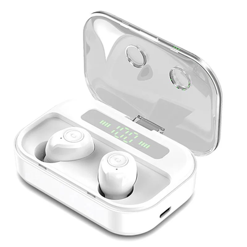 CLAITE M7S TWS беспроводные Bluetooth наушники 5,0 Hi-Fi стерео наушники IPX7 настоящая Водонепроницаемая игровая гарнитура с шумоподавлением с микрофоном - Цвет: Белый