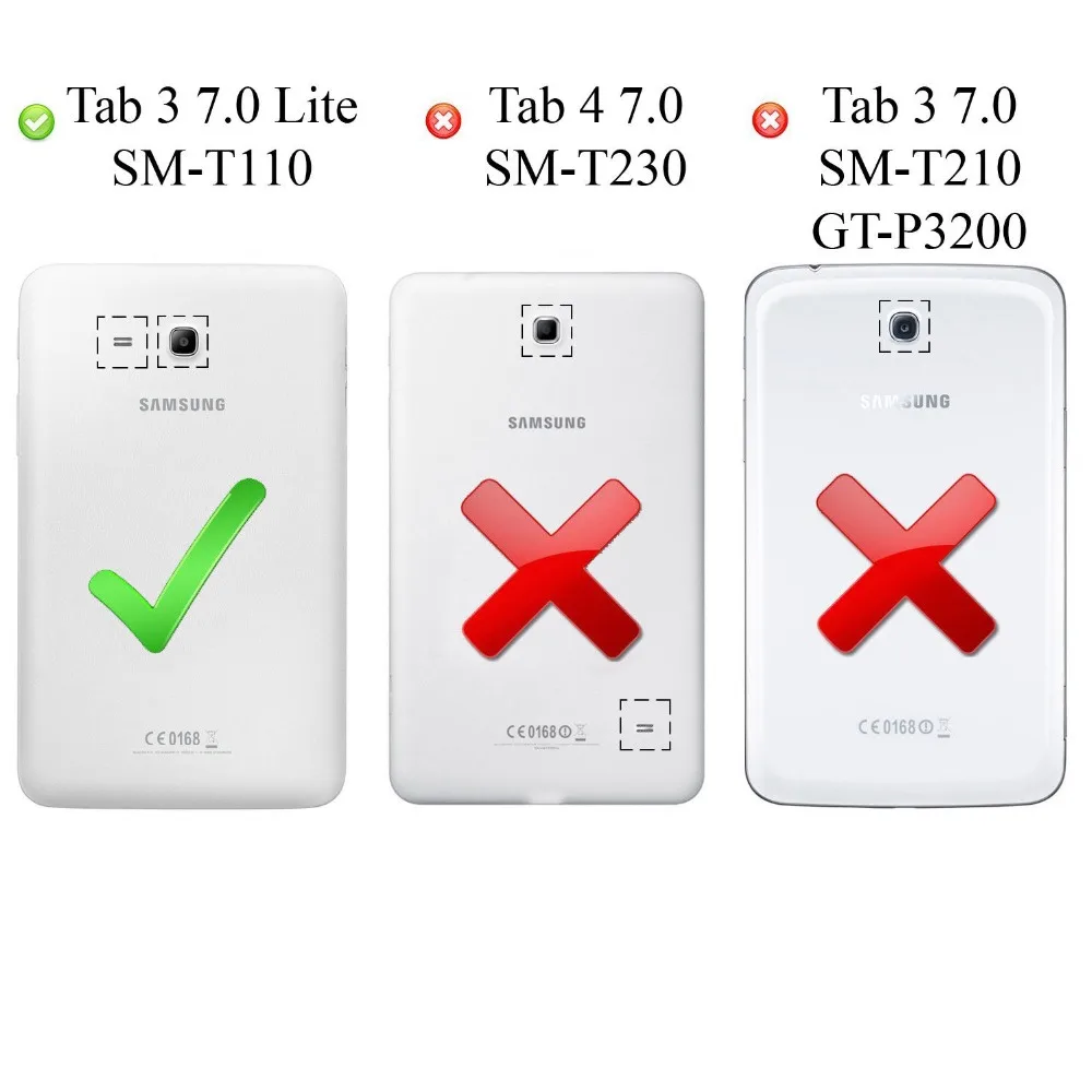 Чехол для планшета samsung Galaxy Tab 3 Lite " SM-T110 T111 Tab E 7,0" SM-T113 T116, вращающийся на 360 градусов, кожаный чехол-книжка Funda Capa - Цвет: Please confirm