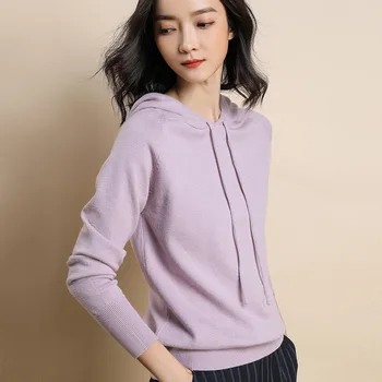 

Women Hoodies 2020 Spring and Autumn New Style Sweater Hoodie Knitted Coat Hooded Pullover Tops My NewIn