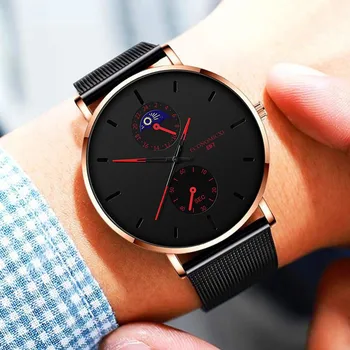 

Simple Watch Men Alloy Buckle Luminous function Quartz Analog watches Male Round Glass pointer Wrist Watch horloges mannen New