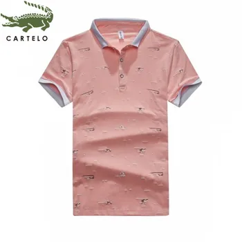 

CARTELO men's clothing summer new fashion trend lapel texture comfortable breathable cotton slim men's casual polo shirt