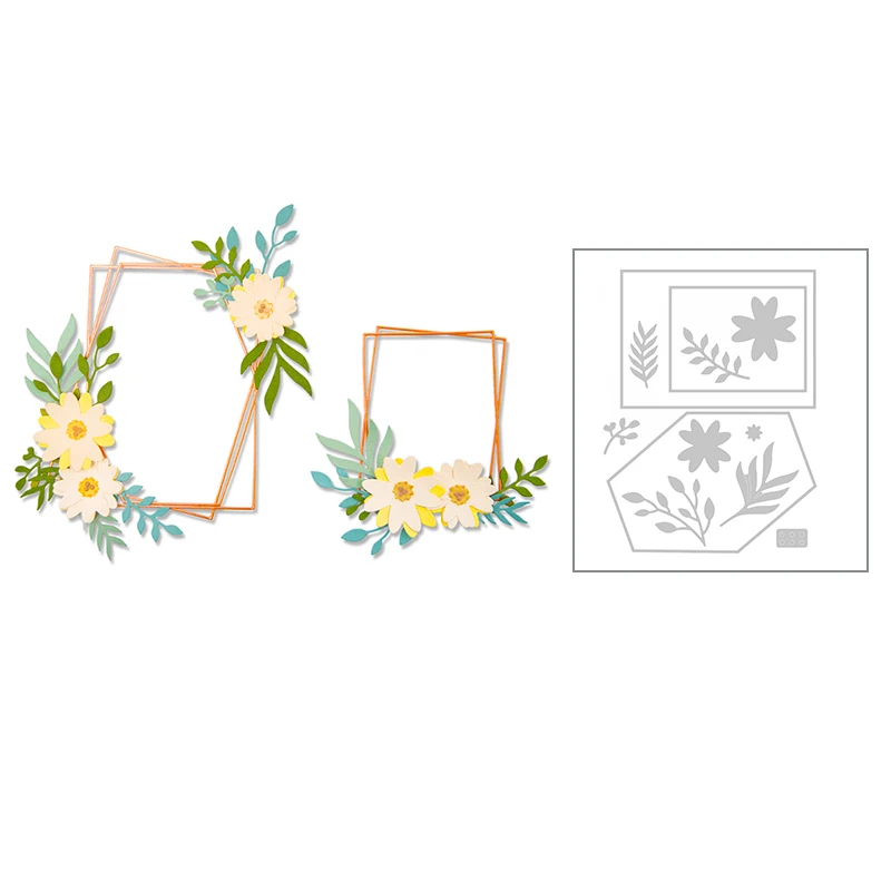 

2020 Hot Rectangle Photo Frame Background New Die Craft Molds Metal Cutting Dies Scrapbooking and Foil Card Making For no stamps