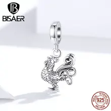 Петух бисаер 925 пробы Серебряный смелый Петух Животное Бусины талисманы подходят для женщин Браслеты DIY серебро 925 ювелирные изделия ECC1337