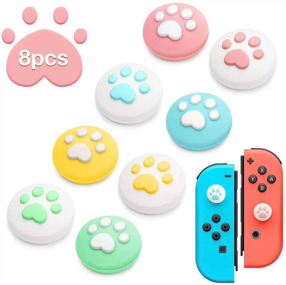 8 шт. силиконовые колпачки для больших пальцев Nintendo switch Joy Con|Чехлы| |