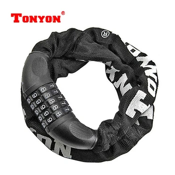 

TONYON bicycle chain lock motorcycle anti-theft lock 5-digit password lock 90 cm multifunctional security anti-theft steel lock