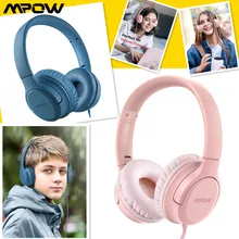 MPOW Kids Online Classes Headphone Stereo Sound Wired Over Ear Headset Child Soft Earpads Music Video Earphones Laptop CellPhone