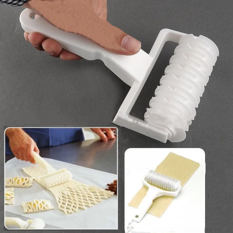 1PCS high quality pie pizza cookie pastry large plastic net knife roller baking tool tray embossed dough | Дом и сад