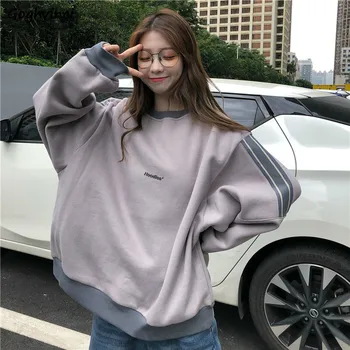 

Hoodies Womens Thick Plus Velvet Student Style Streetwear Harajuku Stylish Leisure Chic Trendy Popular Women Sweatshirt Kpop New
