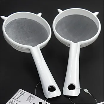 

1Pc Reusable Kitchen Handheld Plastic Screen Mesh Tea Leaf Strainer Flour Sieve Colander Kitchen Accessories