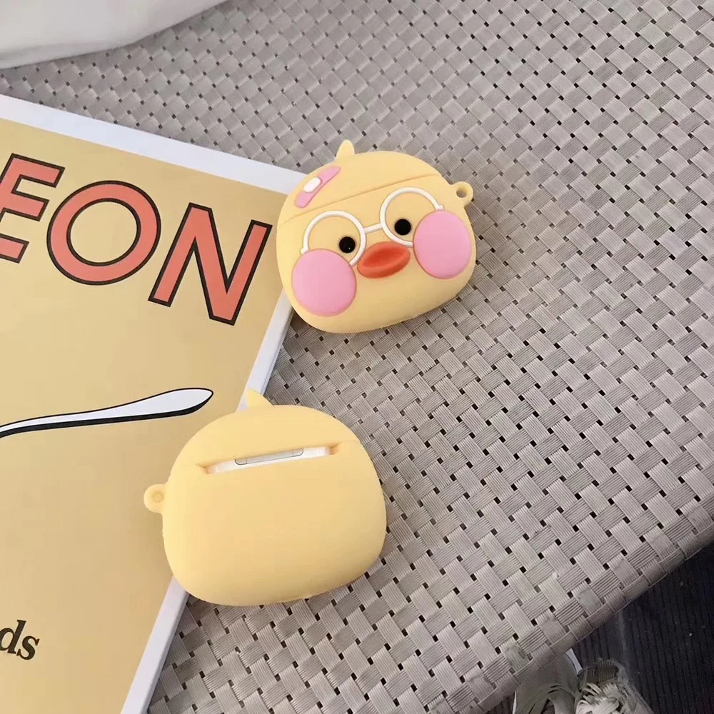 

3D Cute Earphone Case for Airpods 2 Case Anime Baby Silicone Duck Headphone Protector Cover for Apple Airpods 1 For Earpods Case