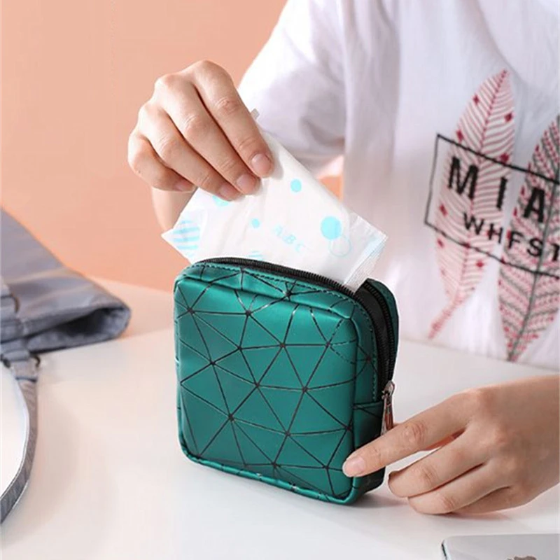 

New Ladies Sanitary Napkin Storage Bag Portable Travel Storage Key ID Card Coin Bags Cosmetic Lipstick Pouch Zipper Small Purse