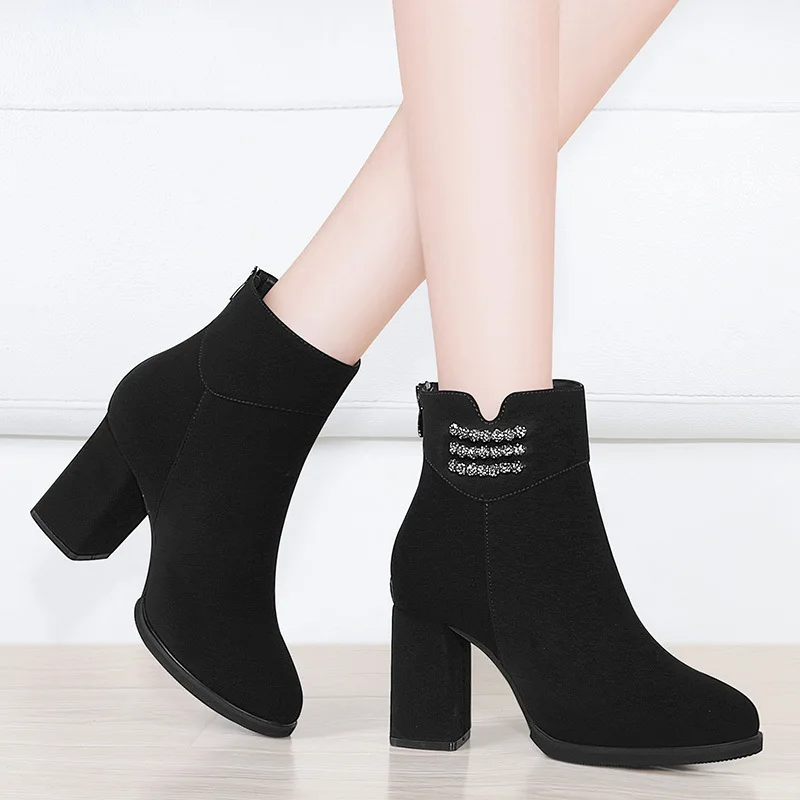 

Martin Boots 2019 New Style WOMEN'S Shoes Winter Boots High Heel Shoes Chunky-Heel Boots Warm Short Boots Women's Centennial 177