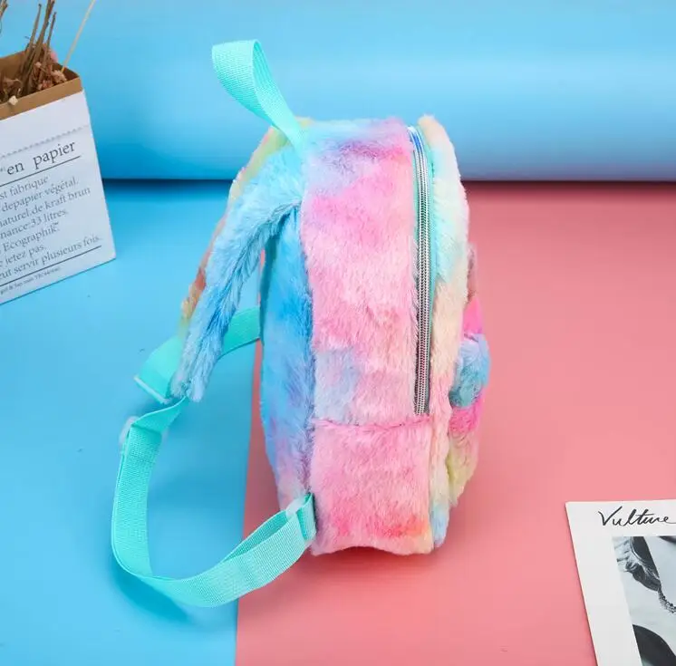 Рюкзак для маленьких девочек от 2 до 7 лет, плюшевая школьная сумка с рисунком единорога, новая милая переносная сумка для детского сада