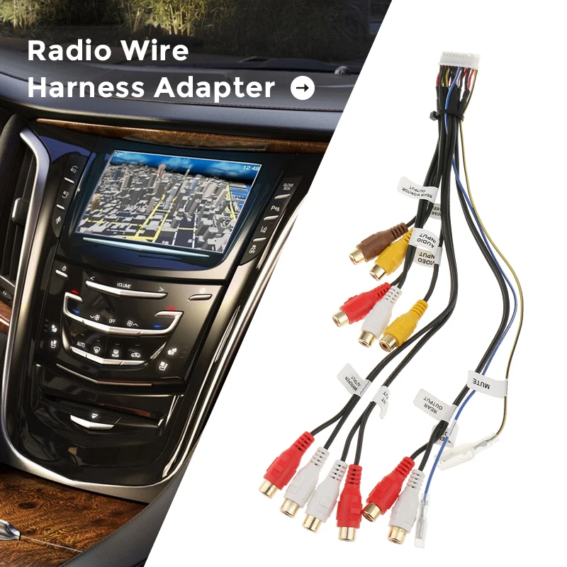 24 Pin Car Rca Wire Harness Auto Audio Rca Output Connector For Pioneer