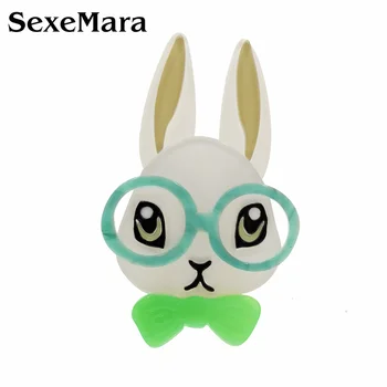 

SexeMara Acrylic Lovely Cartoon Cute Rabbit Brooch And Pins Resin Badge Cloth Backpack Brooches Pins For Kids Girls Gift