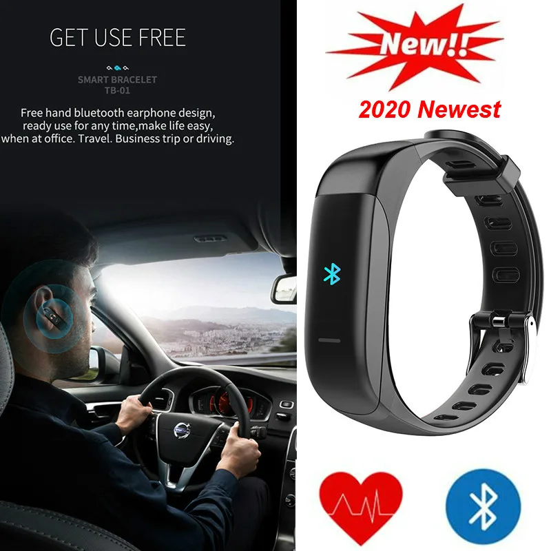 

Bluetooth Call Earphone Smart Bracelet Sport Smart Band Heart Rate Blood Pressure Tracker Fitness Activity Watch Sport Wristband