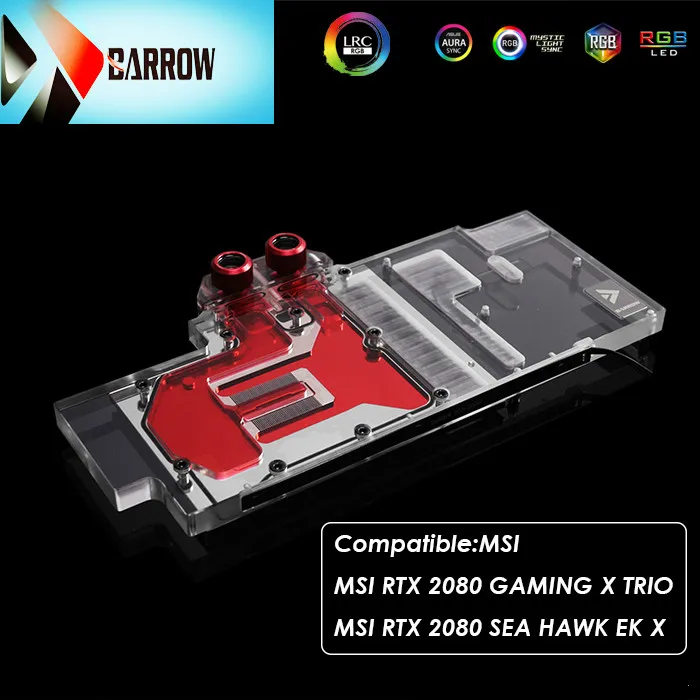 Best Price GPU water cooler for MSI RTX 2080 GAMING X TRIO / MSI RTX 2080 SEA HAWK EK X, supports synchronous motherboard BS-MSG2080M-PA