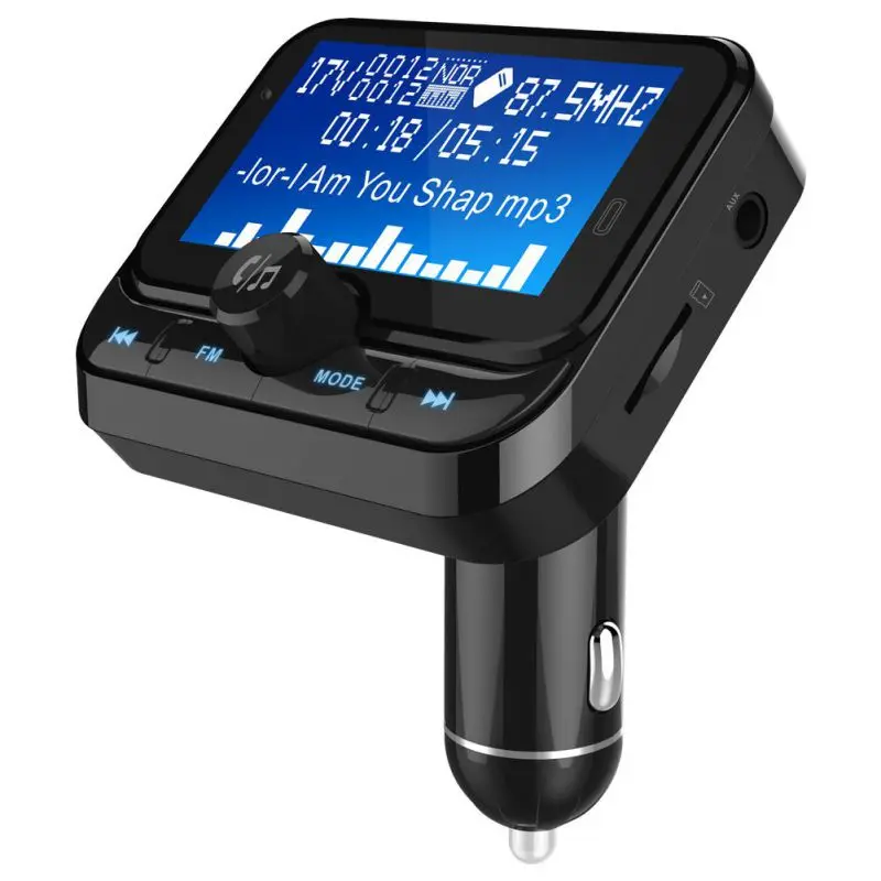 1,8 дюймов USB Автомобильное зарядное устройство Автомобильный MP3-плеер fm-передатчик Bluetooth приемник AUX вход Карта Памяти автомобильный прикуриватель - Название цвета: Черный