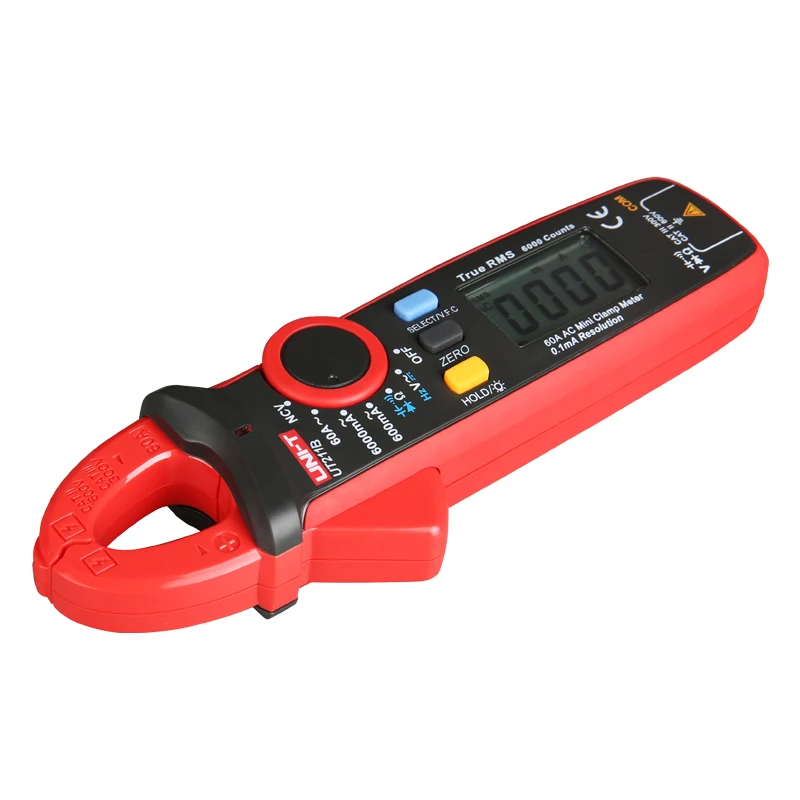 UNI-T UT211B AC/DC 60A Mini Digital Clamp Meters; True RMS Ammeter, V.F.C./NCV/ Resistance/Capacitance Test, LCD Backlight