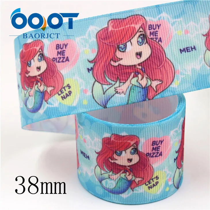 I-19906-2089 OOOT BAORJCT I-19906-2085, 38 мм, 10 ярдов мультфильм тепловой передачи печатных корсажные ленты, одежда лук крышка DIY украшения - Цвет: I-19906-2089