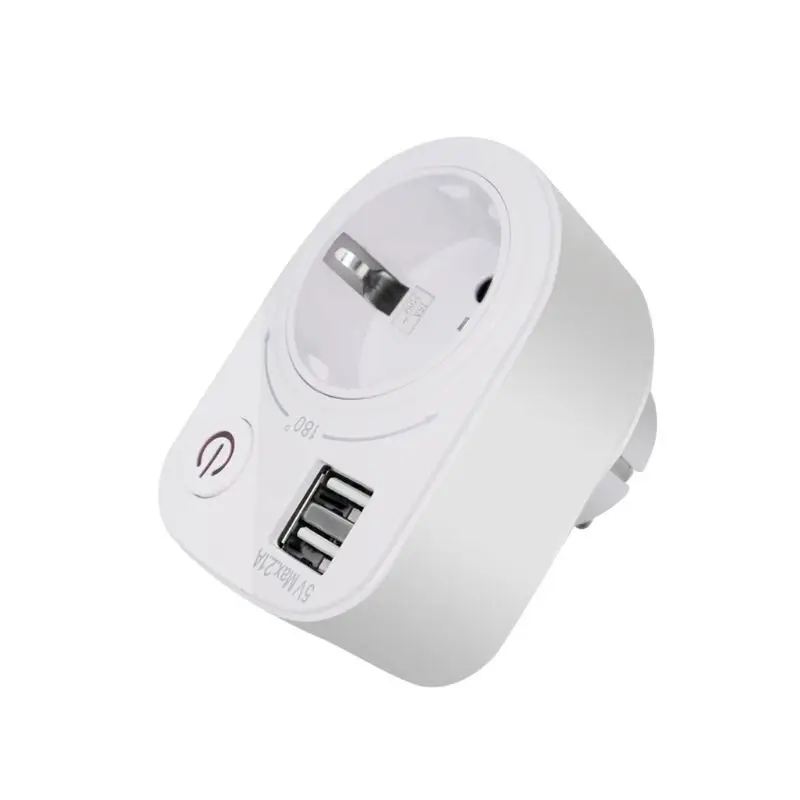5 в 2,1 а двойное USB интеллектуальное зарядное устройство адаптер штепсельная розетка 180 градусов вращающийся зарядный выключатель питания многофункциональная домашняя