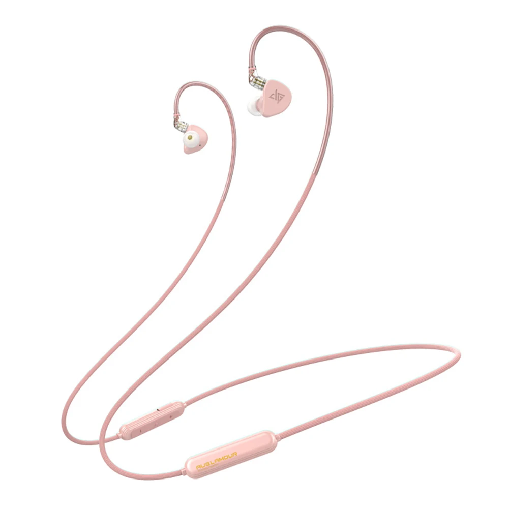Auglamour F300BT Bluetooth 5,0 беспроводные наушники, динамические наушники-вкладыши, водонепроницаемые музыкальные спортивные наушники, затычки для ушей - Цвет: Розовый
