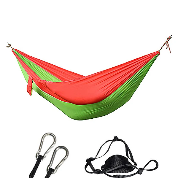 

Camping Hammock - Portable Lightweight Double Adult Hanging Sleeping Bed With Straps And Carabiner For Garden Outdoor Travel H