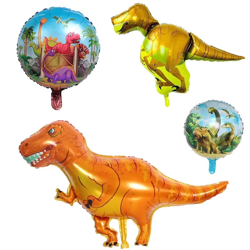 Вечерние воздушные шары в виде динозавра, фольга, латекс, динозавр, воздушные шары для детского душа с днем рождения