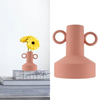 

1pc Art Binaural Vase Modern Creative Flower Arrangement Ornament Ceramic Vase