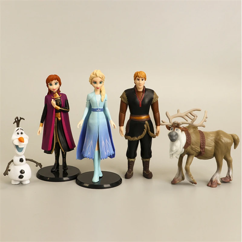 Disney Jouets De Princesse Frozen 2 Figurines D Action En Pvc Elsa Anna Kristoff Sven Olaf Modele Jouets Pour Enfants Decor De Gateau Cadeau D Anniversaire Aliexpress