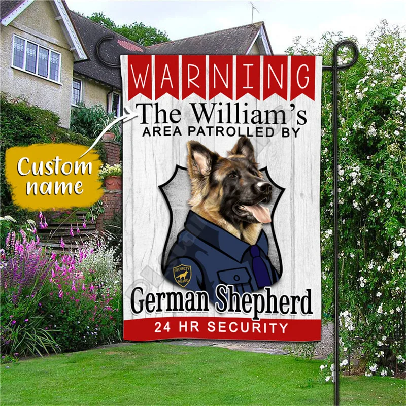 

Personalized German Shepherd Warning Flag 3D Printed House Flags Decoration Double-sided Printing
