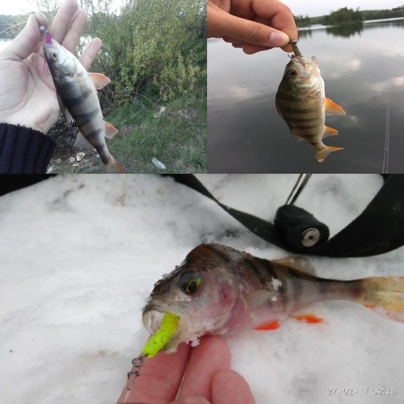 ESFISHING Polaris 42mm Sinking Artificial Silicone Soft Worm Baits Softness Pesca Tackle Winter Ice Fishing Lures Free shipping
