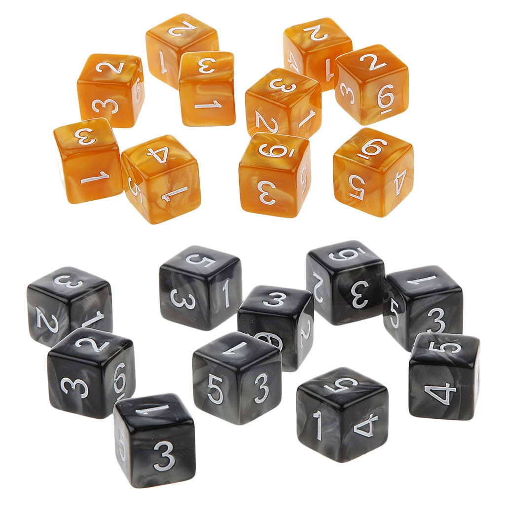 20Pcs 16mm Six Sided Dice D6 Square for Playing Dungeons D&D TRPG Game Toys