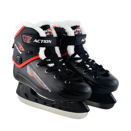Зимняя обувь для взрослых и подростков, искусственная кожа, профессиональная Теплая Флисовая обувь для катания на коньках С Хоккейным лезвием, для начинающих кататься на коньках - Цвет: Ice hockey skate
