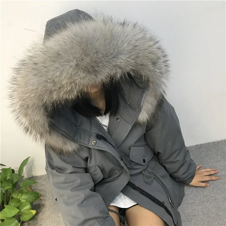 Стиль пуховик женский короткий корейский стиль Dongdaemun большой воротник из натурального меха толстое повседневное пальто поколение