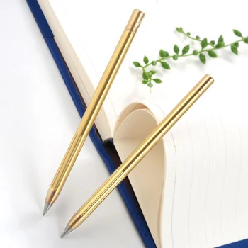 

Retro Brass Inkless Pen Pure Brass Metal No-ink Pen Travel Copper Gift Pen Stylus Everlasting Pencil Outdoor W1 W1