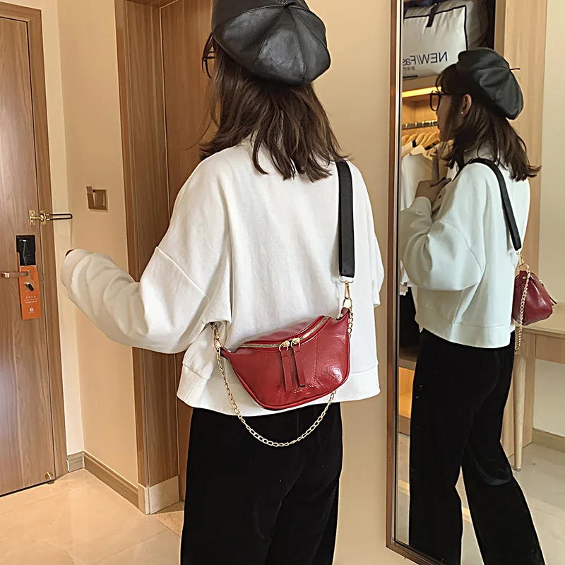 Yogodlns Fashion Quality PU Leather Crossbody Bags For Women Chain Small Shoulder Messenger Bag Lady Travel Handbags