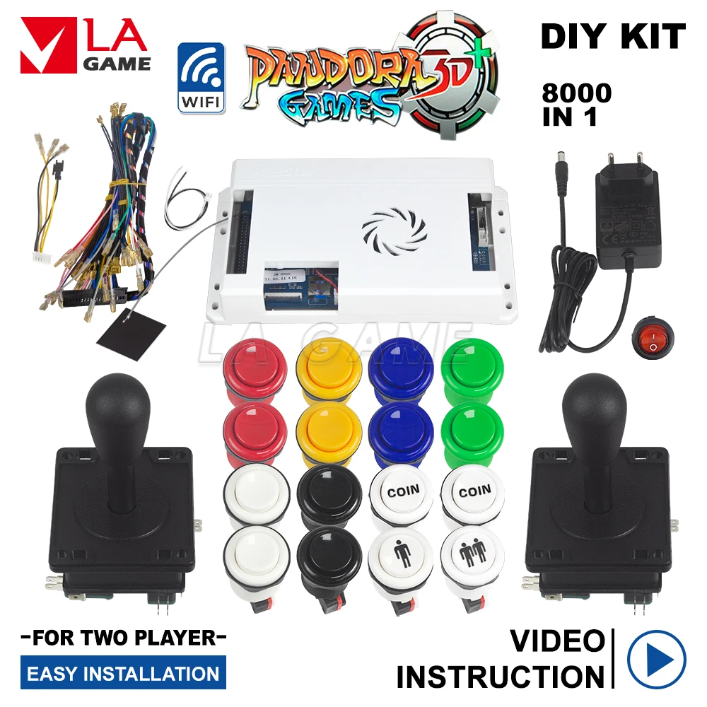 High Score Rank Arcade Cabinet Kit Pandora Box 3d Happ Arcade Buttons American Joystick Original Pandora Box 3d Wifi 8000 In 1 hd 720p diy arcade game kit pandora box 3d 8000 in 1 happ arcade buttons player american joystick wireless pandora box 3d wifi