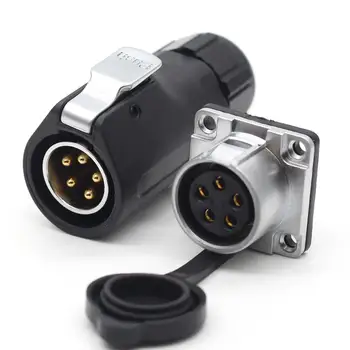 

XHP20, Solar Energy Waterproof Connector 5 Pin Power Cable Circular Industrial Male Plug Female socket IP67