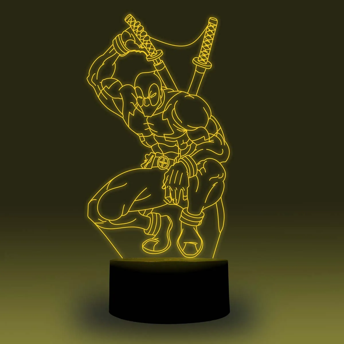 NiteApps 3D Deadpool Sword Night Light Desk Table Illusion Lamp Holiday Birthday Gift APP/Touch Control