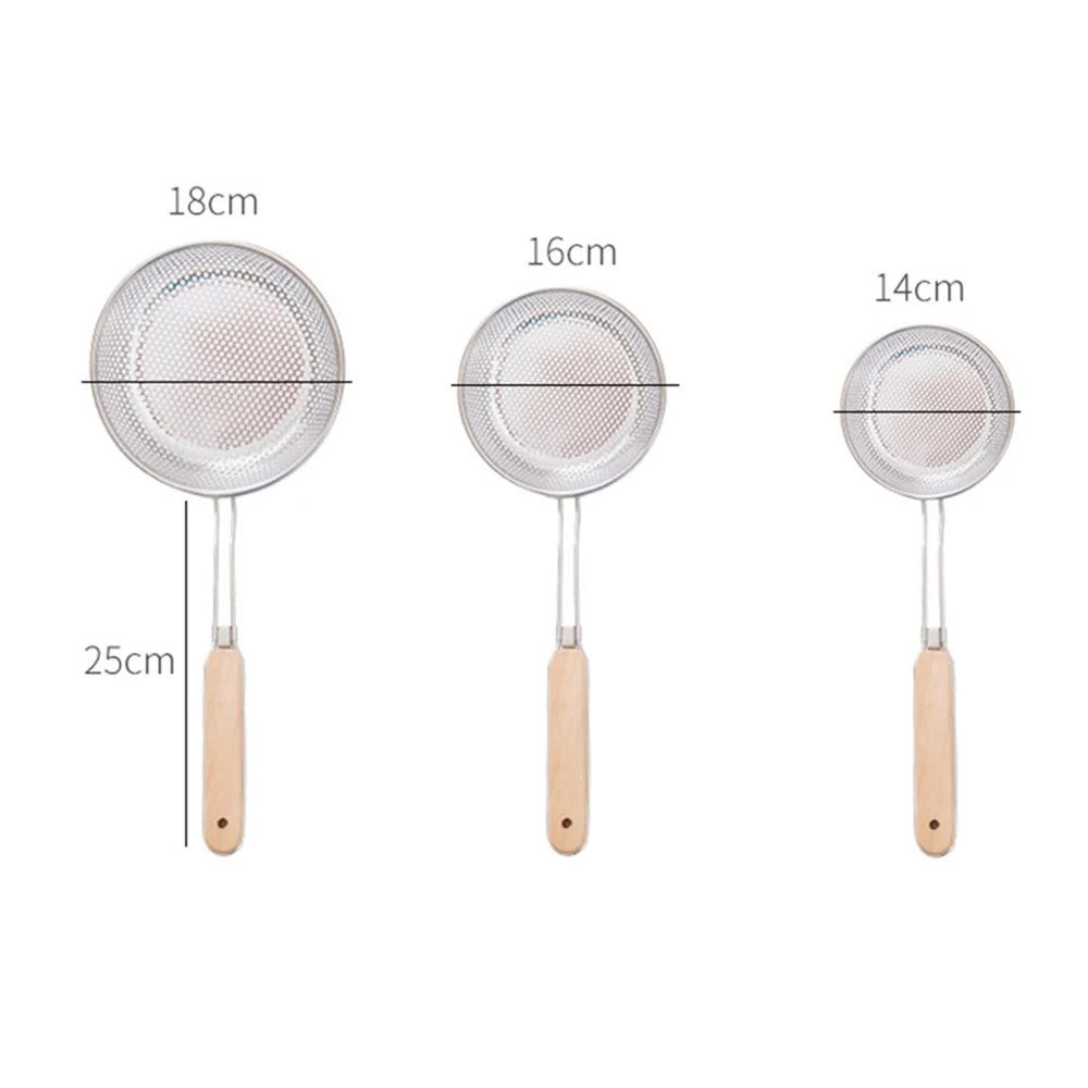 New Stainless Steel Frying Spoon Household Kitchen Fence Mesh Spoon Large Spoon Mesh Filter Spoon