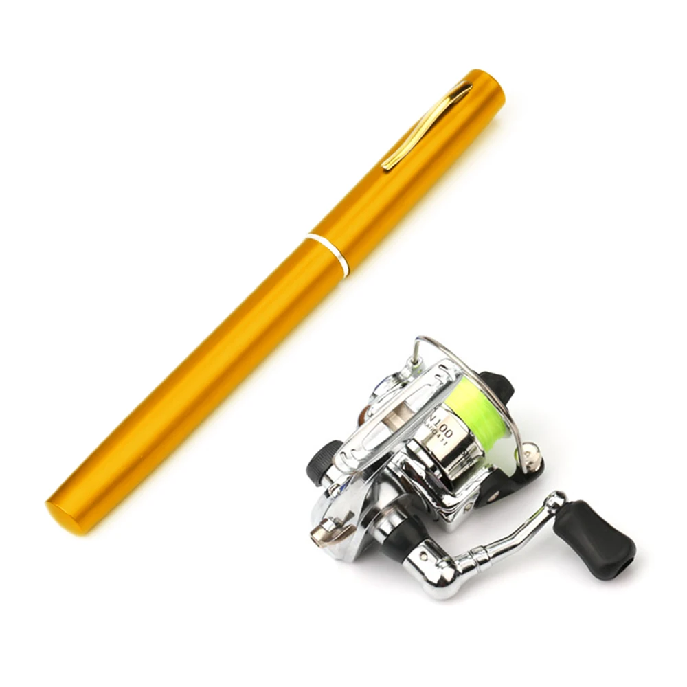 Pocket Collapsible Fishing Rod Reel Combo Mini Pen Fishing Pole Kit  Telescopic Fishing Rod Spinning Reel Combo Kit