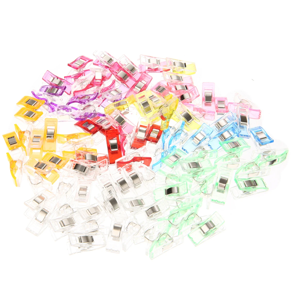 100pcs 2.7*1cm Plastic Sewing Clips Textile Cloth Fabric Holding Clamp Multi-color Home DIY Patchwork Craft Accessories