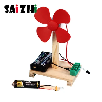 

Saizhi Infrared Remote Control Fan Diy Developing Intellectual STEM Toy Science Experiment Kit kids Lab Set Birthday Gift