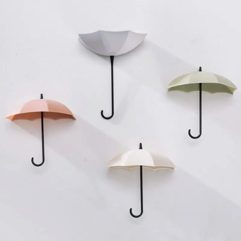 3 unids/set creativo en forma de paraguas gancho colorido colgador de llaves de casa dormitorio decoración de la pared accesorios de Carga Peso 0,2 kg U3