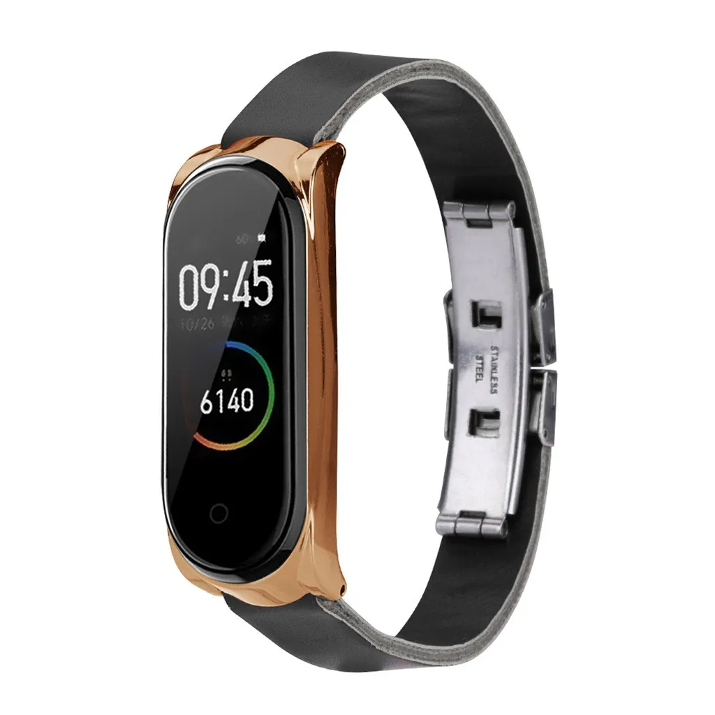Замена модный ремень браслет аксессуары для Xiaomi Mi Band 4 Бизнес Легкий кожаный