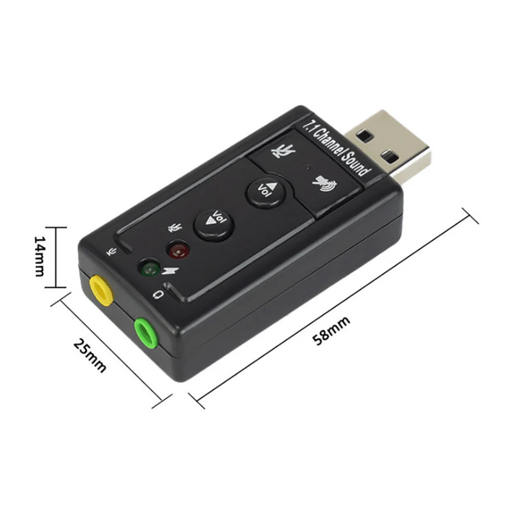 7,1 Внешняя USB звуковая карта USB к разъему 3,5 мм аудио адаптер для наушников Micphone Звуковая карта для Mac Compter Android Linux
