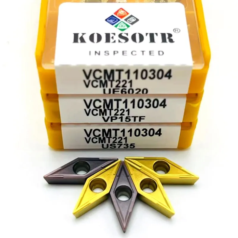 Carbide Turning Blade VCMT110304 CNC Turning Insert Machine Tool Turning and Milling VC15TF UE6020 US735